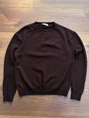Aritzia “Isabelle Wool Cashmere Sweater” soft Merino Sweater in Dark Brown